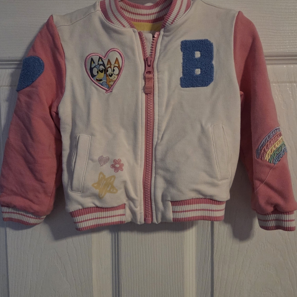 Little Sleepies Pink and White Kids Jacket